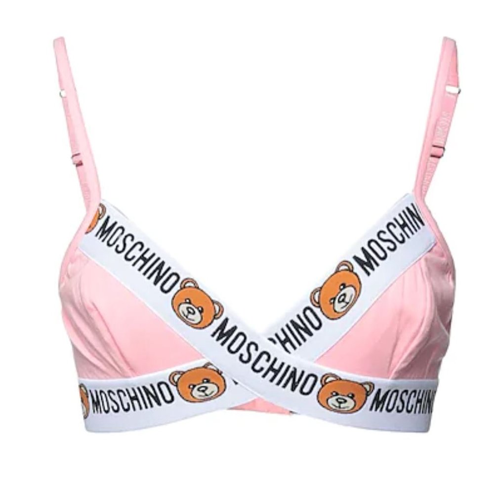 Moschino Pink Teddy Logo Bralette